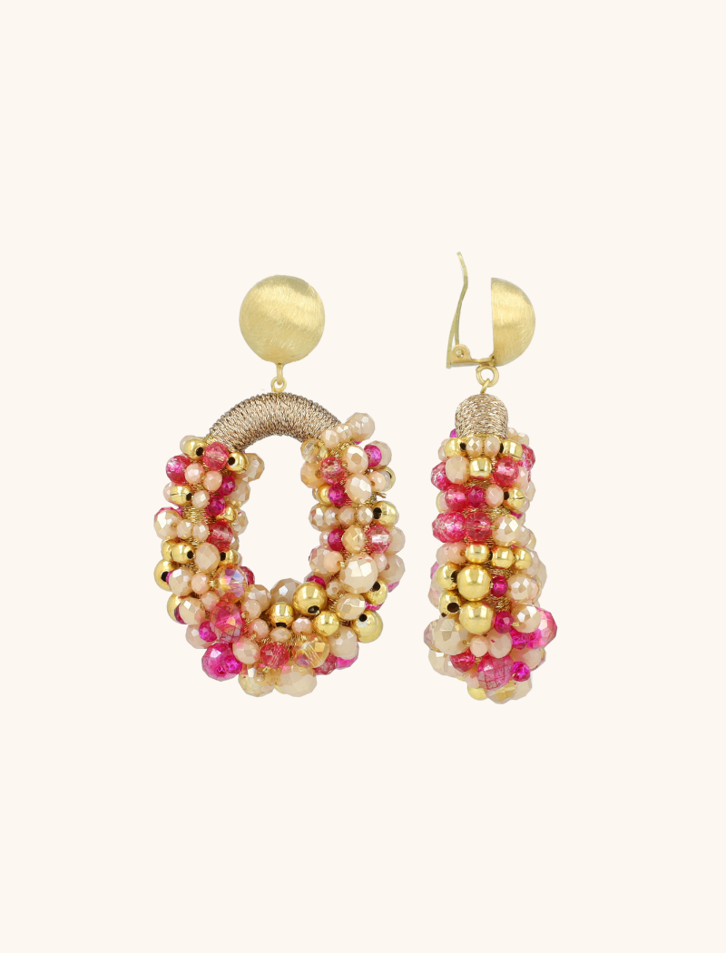 Fuchsia Tangerine Oorbellen Opheilia Combi Ovaal Mlott-theme.productDescriptionPage.SEO.byTheBrand