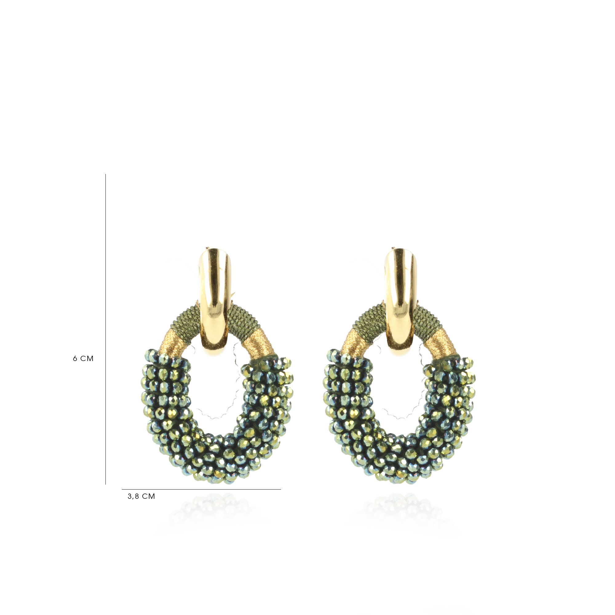 Metallic Green Earrings Combi Oval M lott-theme.productDescriptionPage.SEO.byTheBrand