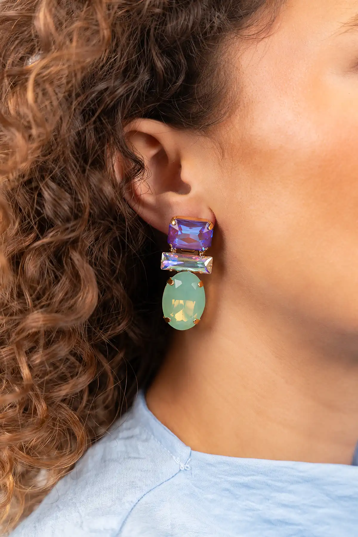 Purple Earrings Vajen Triple Shapeslott-theme.productDescriptionPage.SEO.byTheBrand