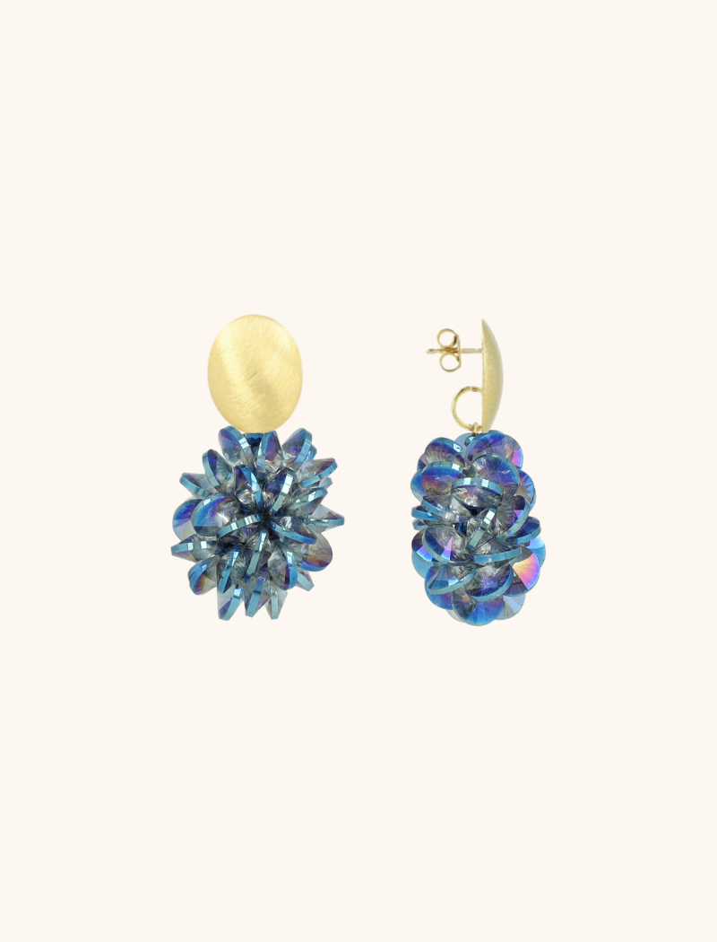 Metallic Blue Earrings Crystal Samlott-theme.productDescriptionPage.SEO.byTheBrand