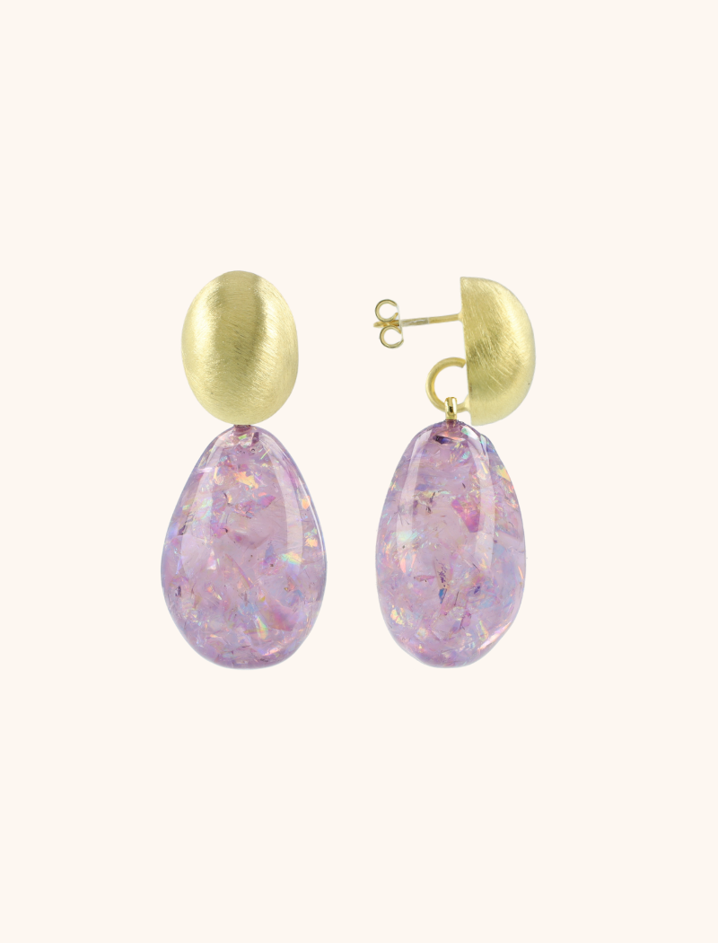 Purple Earrings Merel Oval Drop