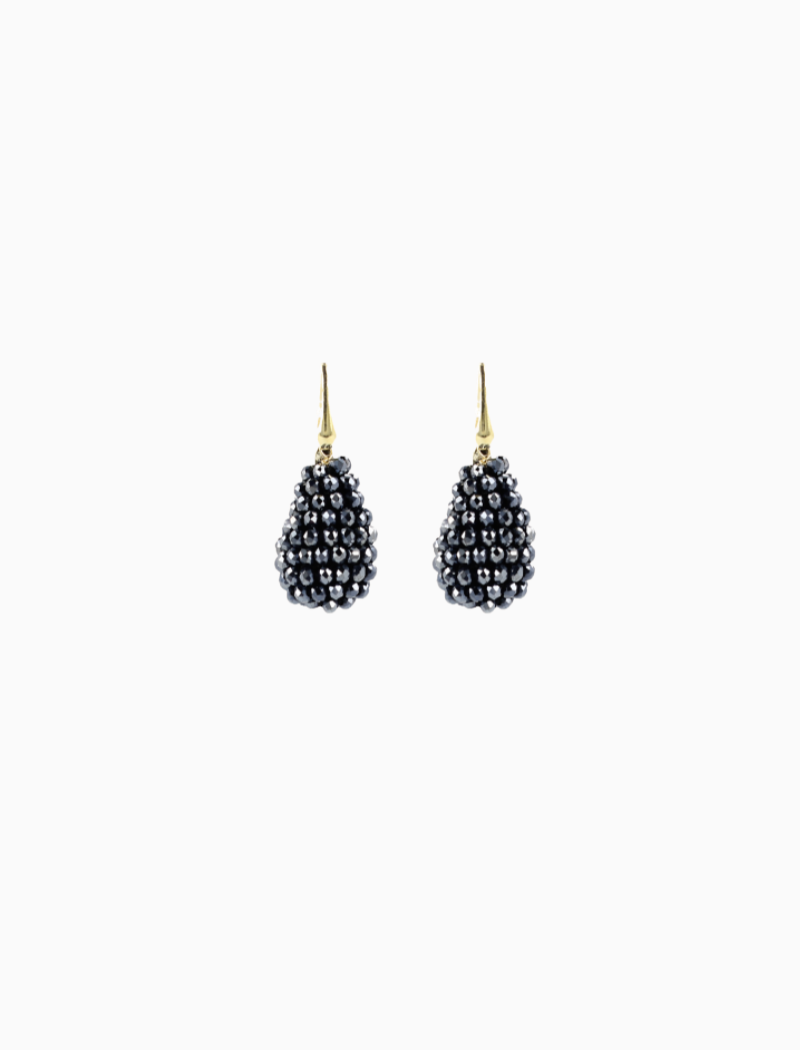 Blauwe oorbellen Amy Metallic glassberry cone S