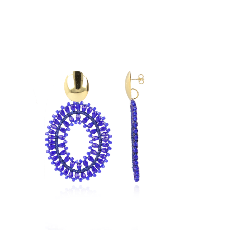 Koningsblauwe oorbellen Noa Double Stones Oval Llott-theme.productDescriptionPage.SEO.byTheBrand
