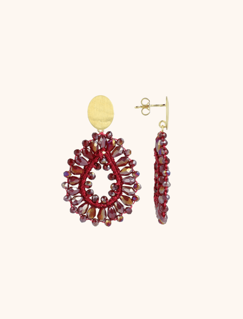 Metallic Bordeaux Oorbellen Robin Druppel Crystal Slott-theme.productDescriptionPage.SEO.byTheBrand