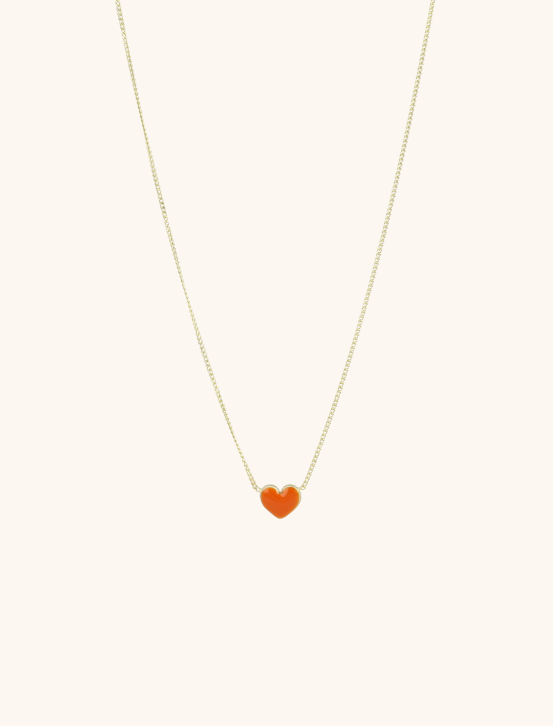 Symbol necklace heart orange