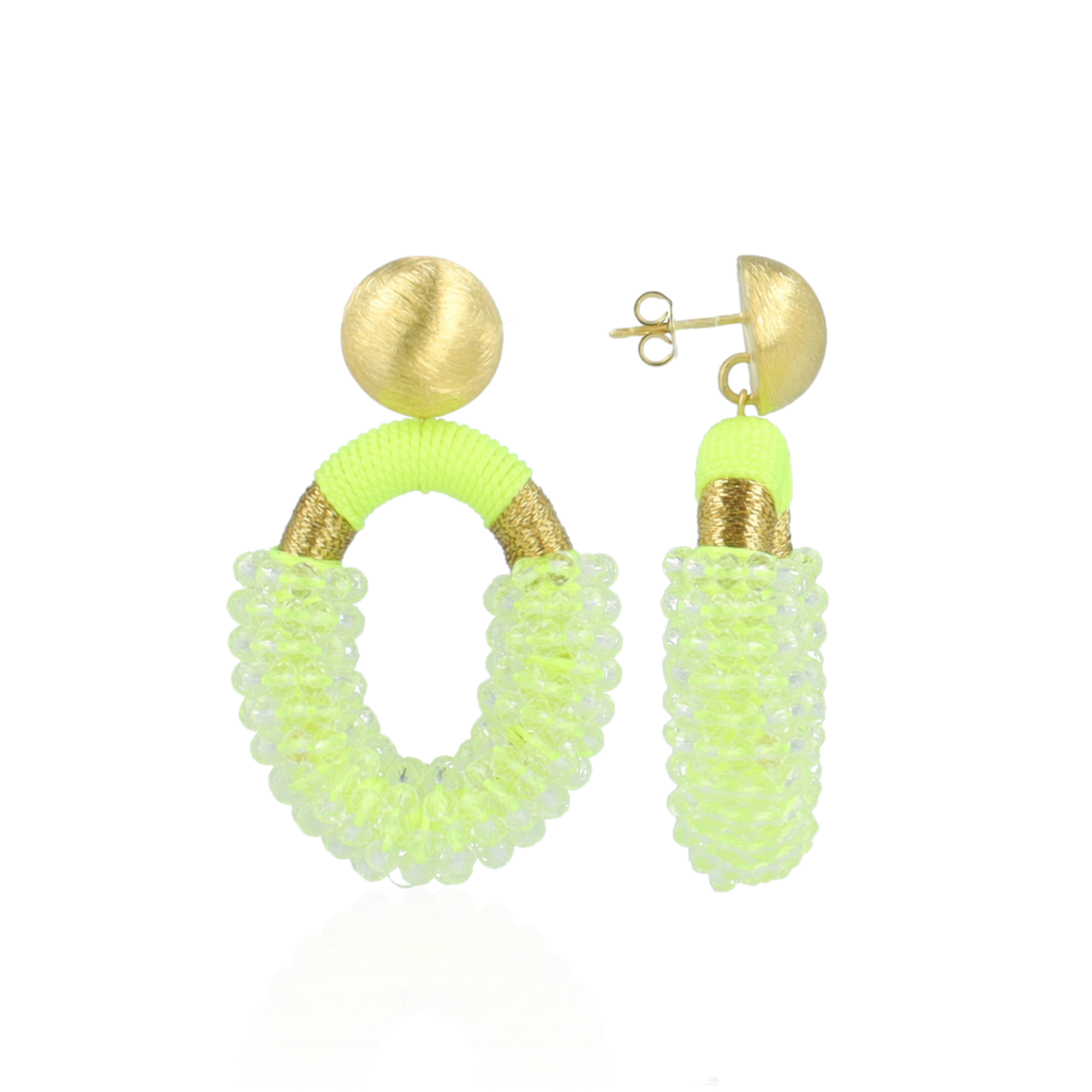 Lime Oorbellen Yara Oval M