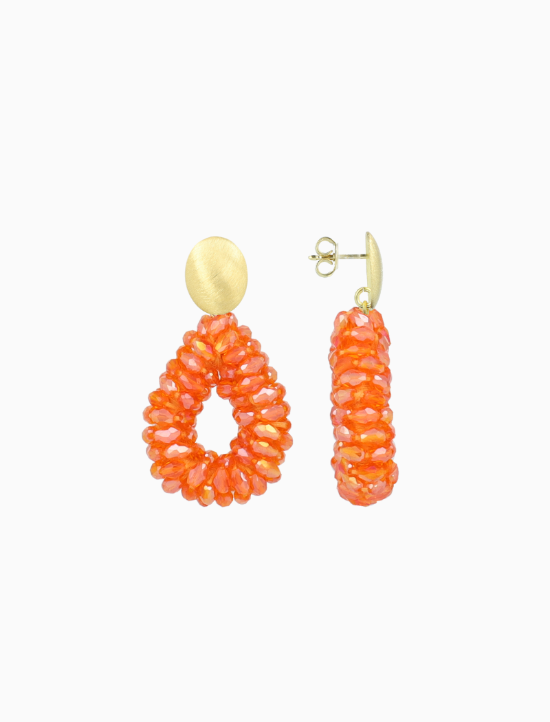 Oranje oorbellen Anne Druppel S marquis lion