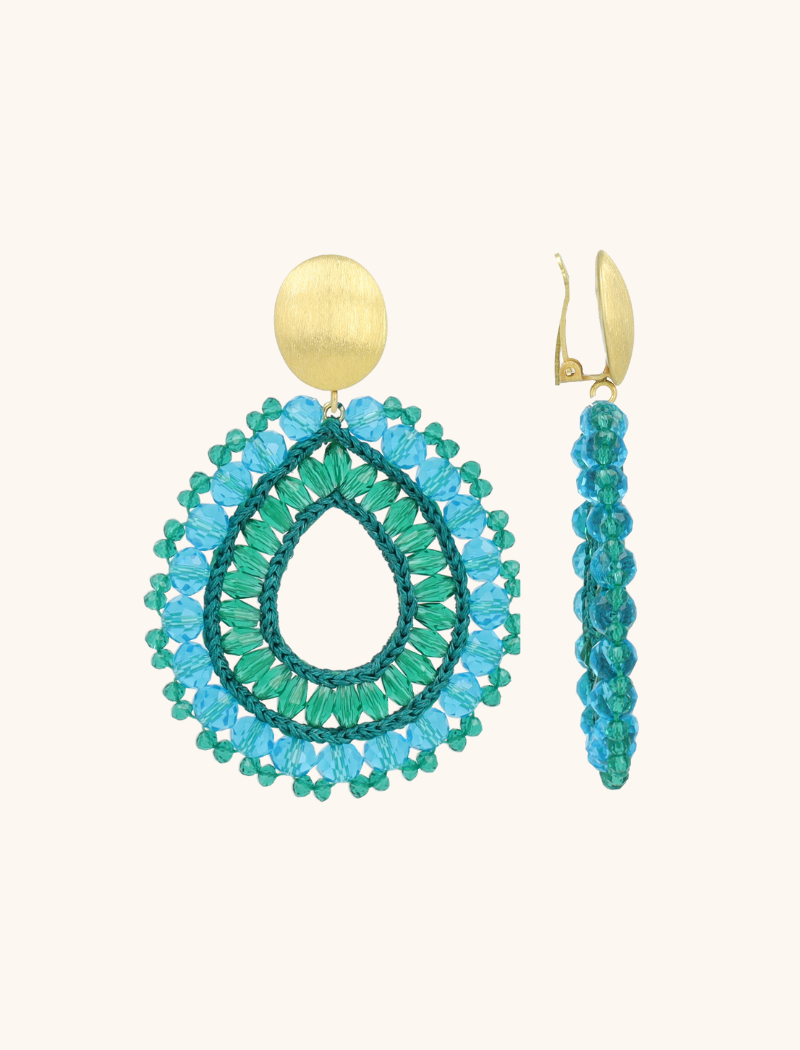 Turquoise Oorbellen Vos Open Drop L Irr. Stones Cliplott-theme.productDescriptionPage.SEO.byTheBrand