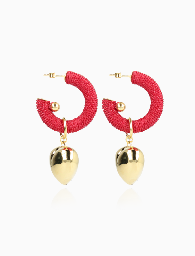 Rode Hart Oorbellen Creool Rifka S