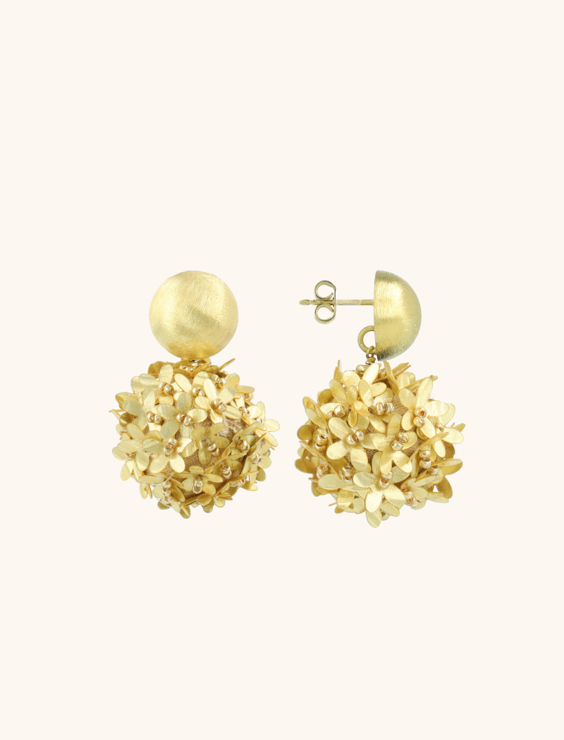 Light Gold Earrings Daisy Globe M Flower