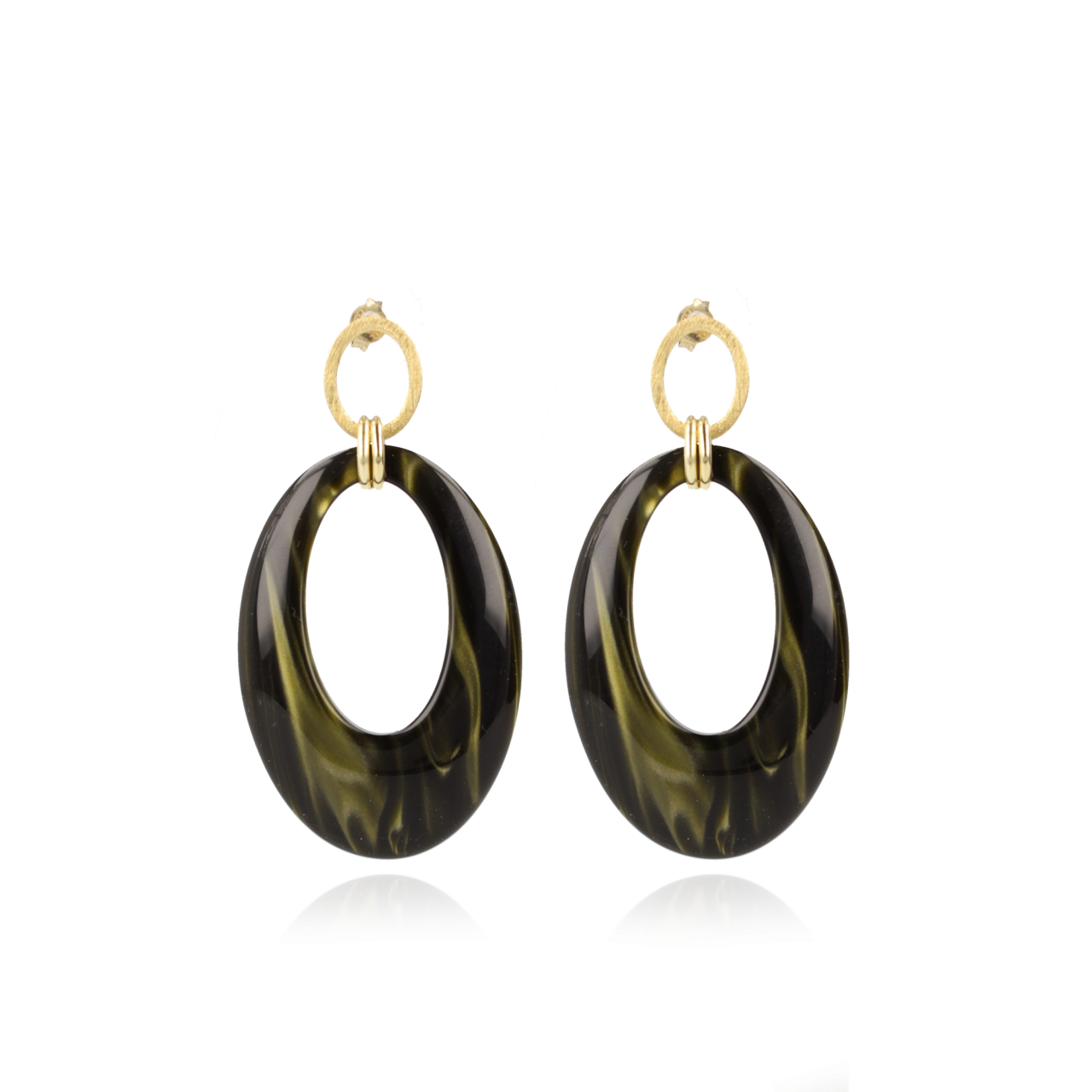 Groene Oorbellen Nemea Teardrop L