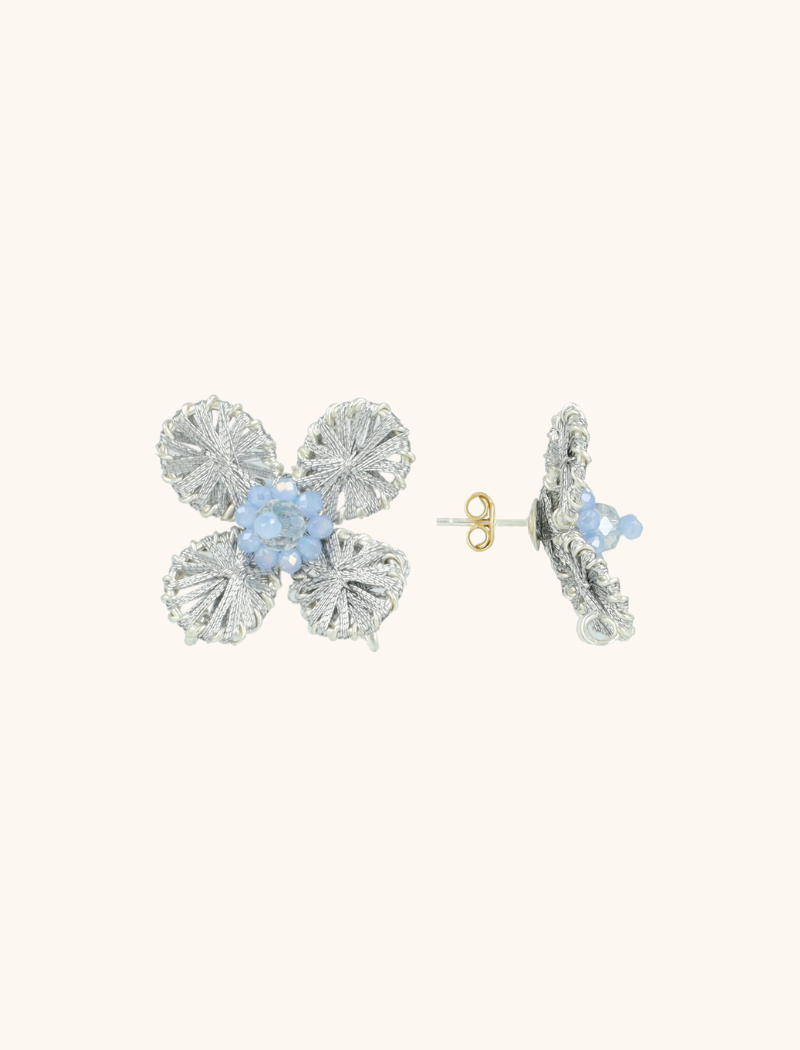 Silver Oorbellen Aster Flower S