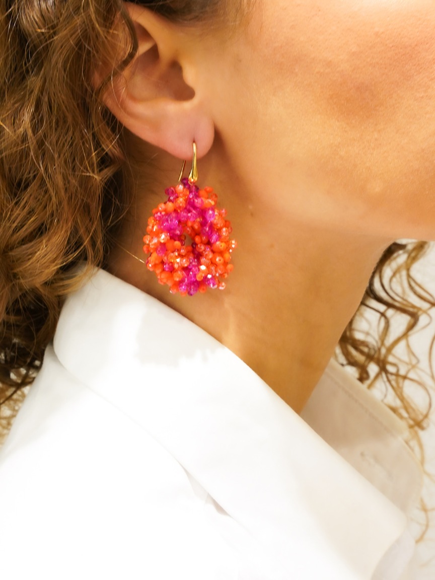Mixed Fuchsia Earrings Louise Glassberry Drop S Double Stones Tonal