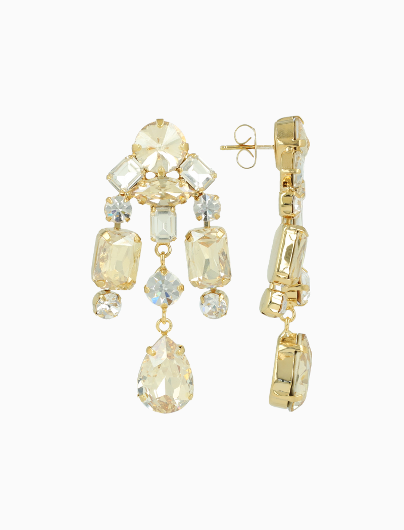 Kristallen Oorbellen Three Stone Strings Diaz