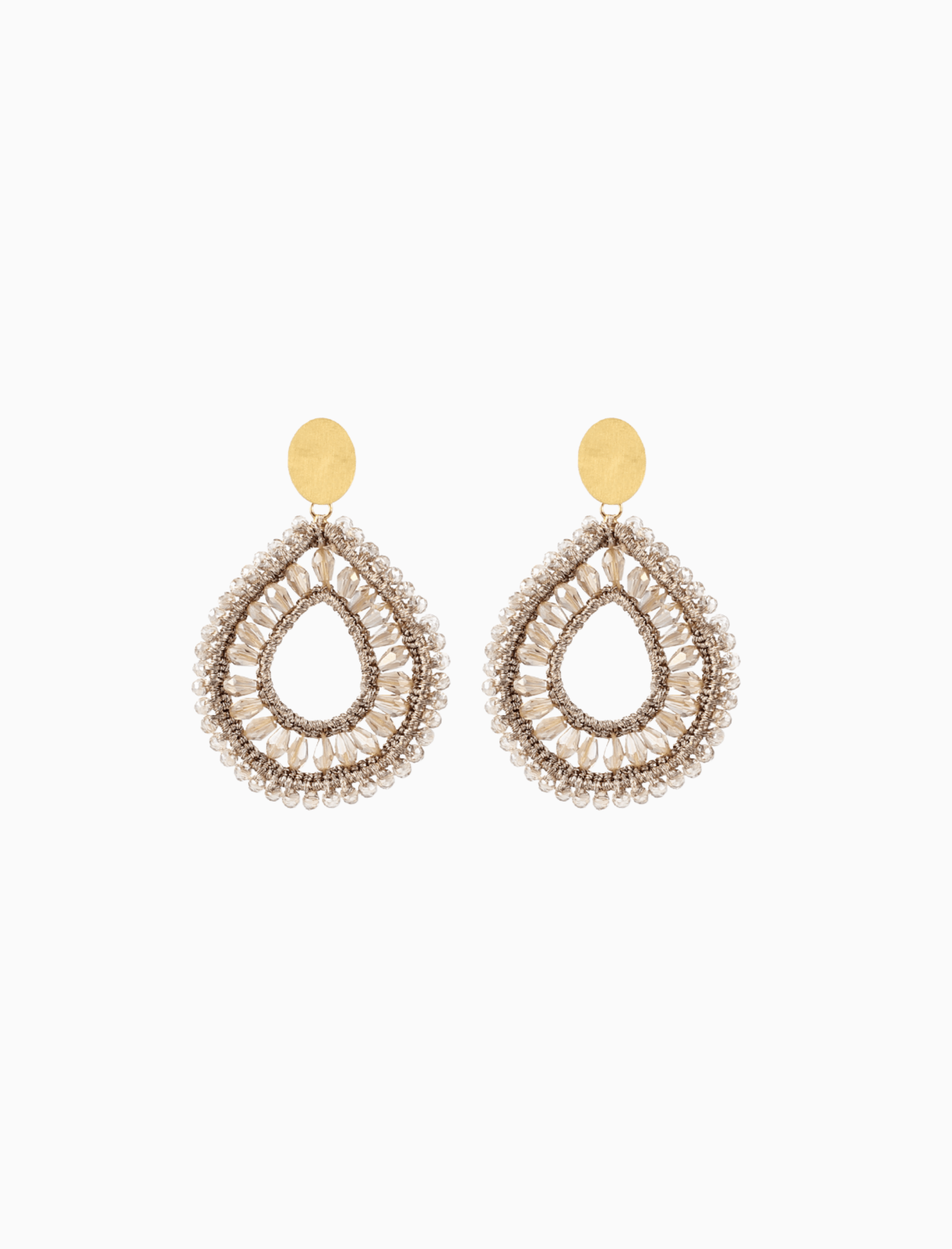 Charlotte Silk Crystal Druppel Champagne Oorbellen