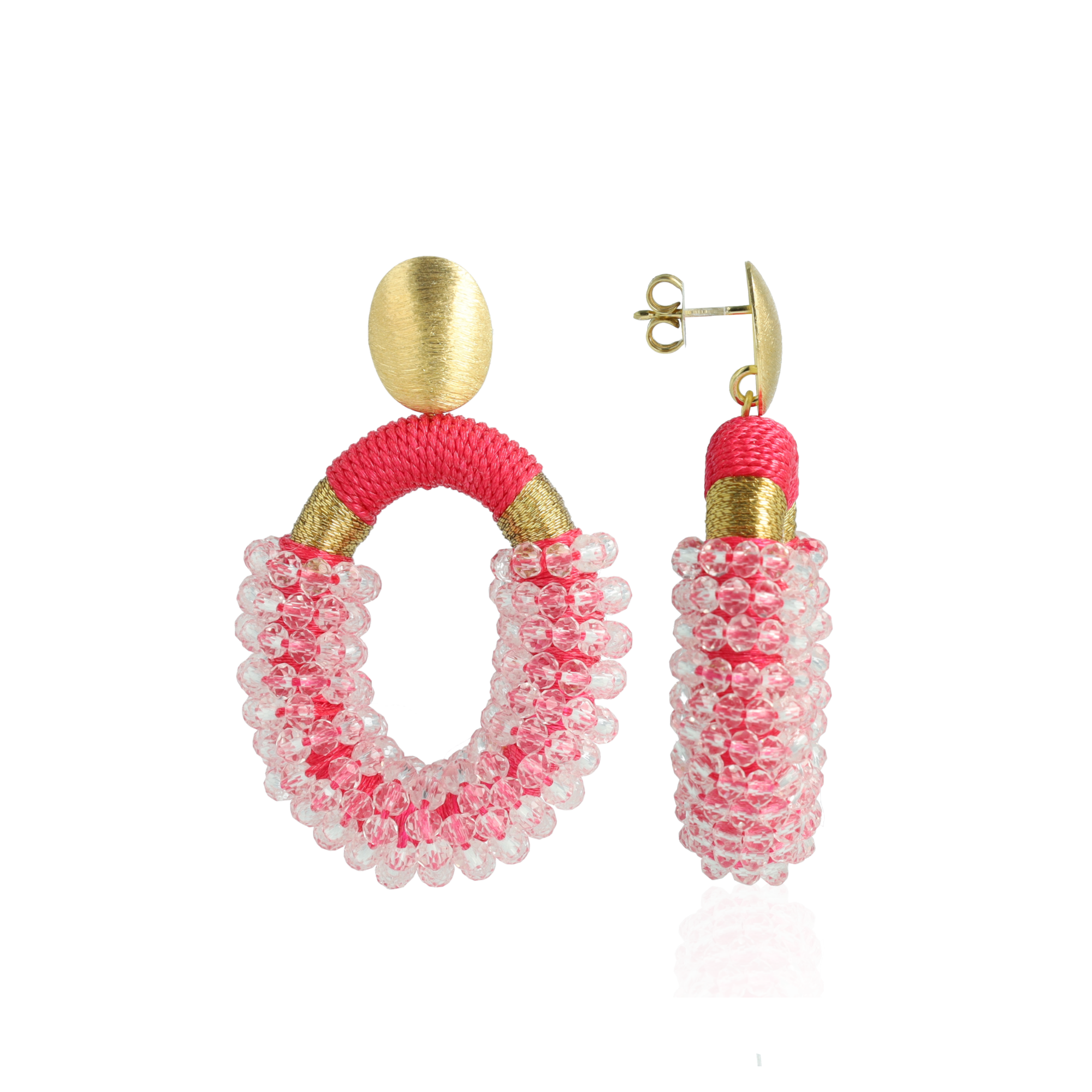 Pink Earrings Yara Oval M