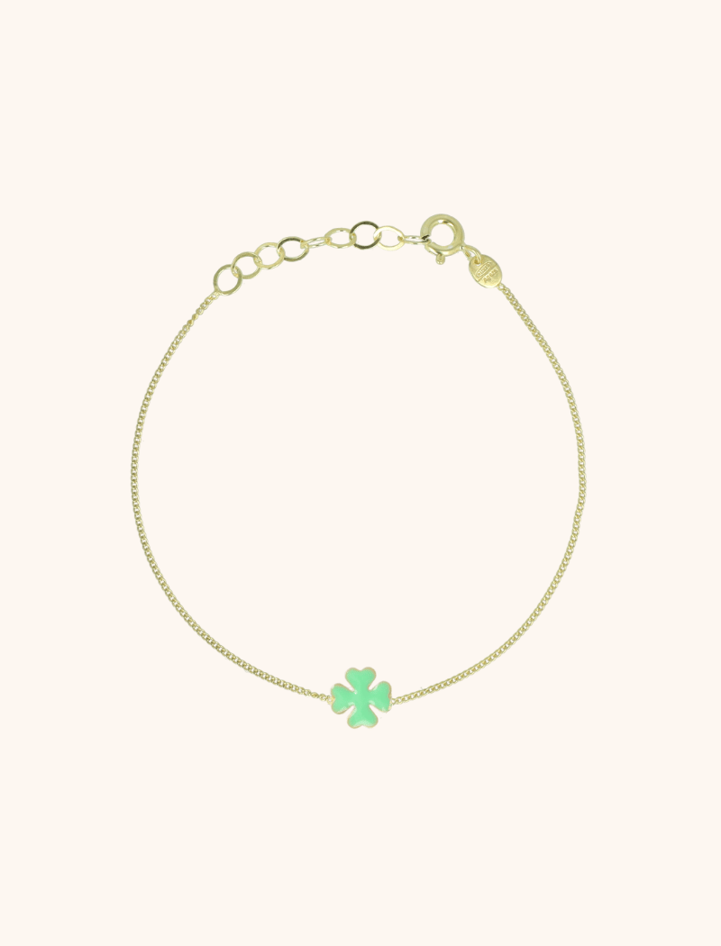 Symbol bracelet Clover Enamel green