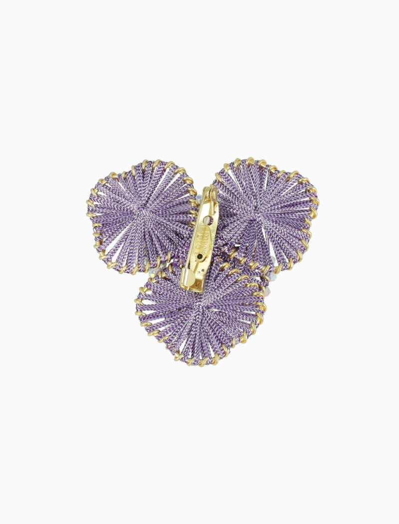 Brooch Aster Flower L - Lavender/Crystal