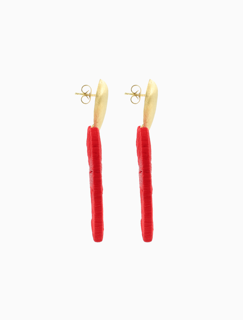 Bright Red Earrings Open Heart L  Ashley