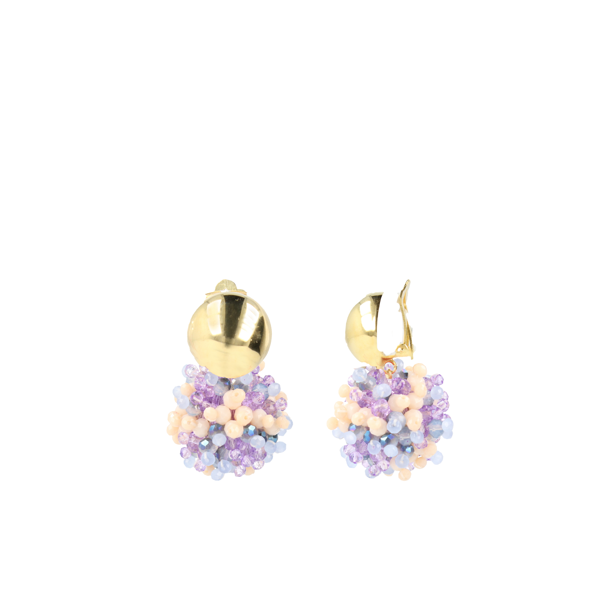 Mixed Paars Oorbellen Clip Louise Glassberry Globe L Double Stones Tonal