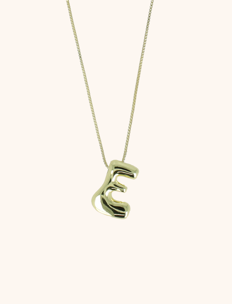 Gouden Cartoon Initiaal Ketting - Verstelbaar