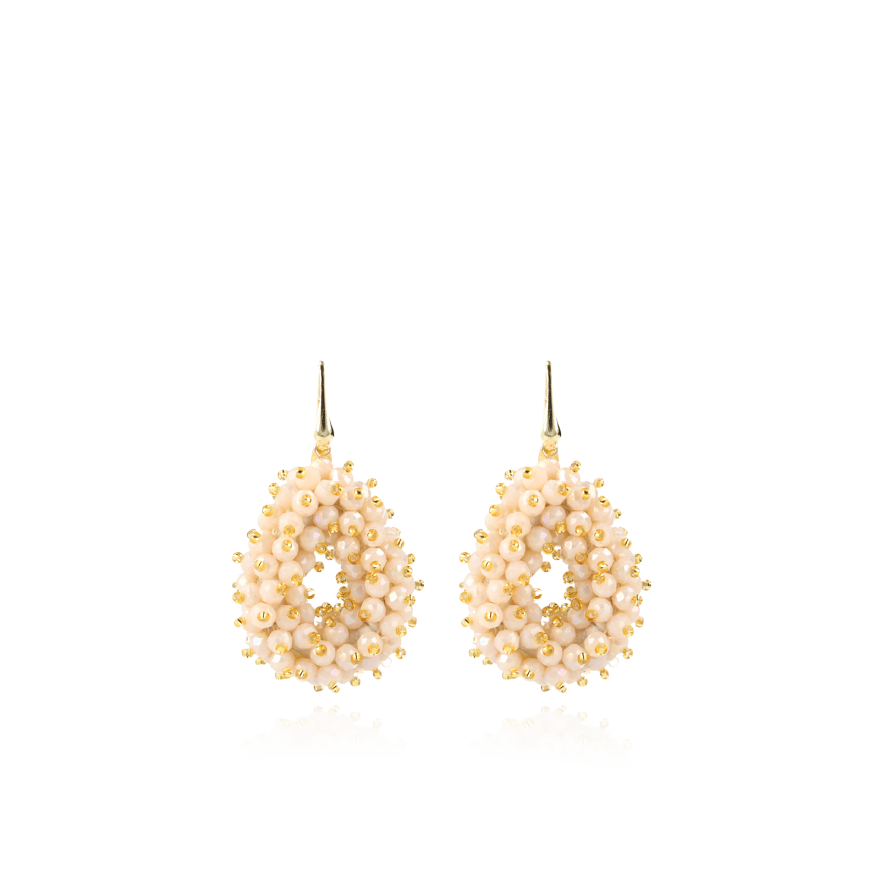 Crème Oorbellen Louise Double Stones Drop S