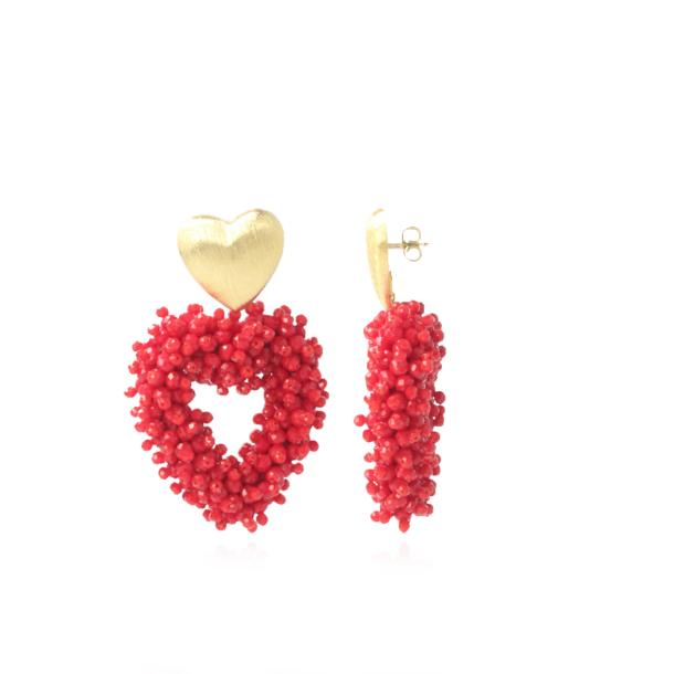 Red Heart Earrings Valentina