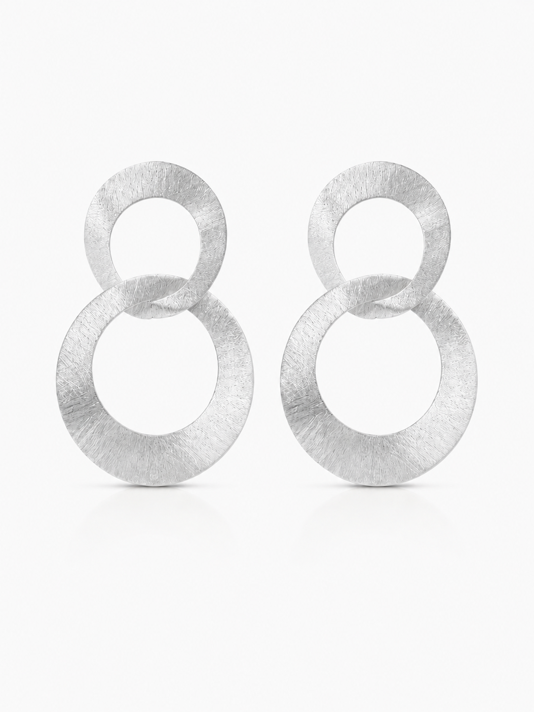 BRASS - Silver Double Charm Satin Large Brushed