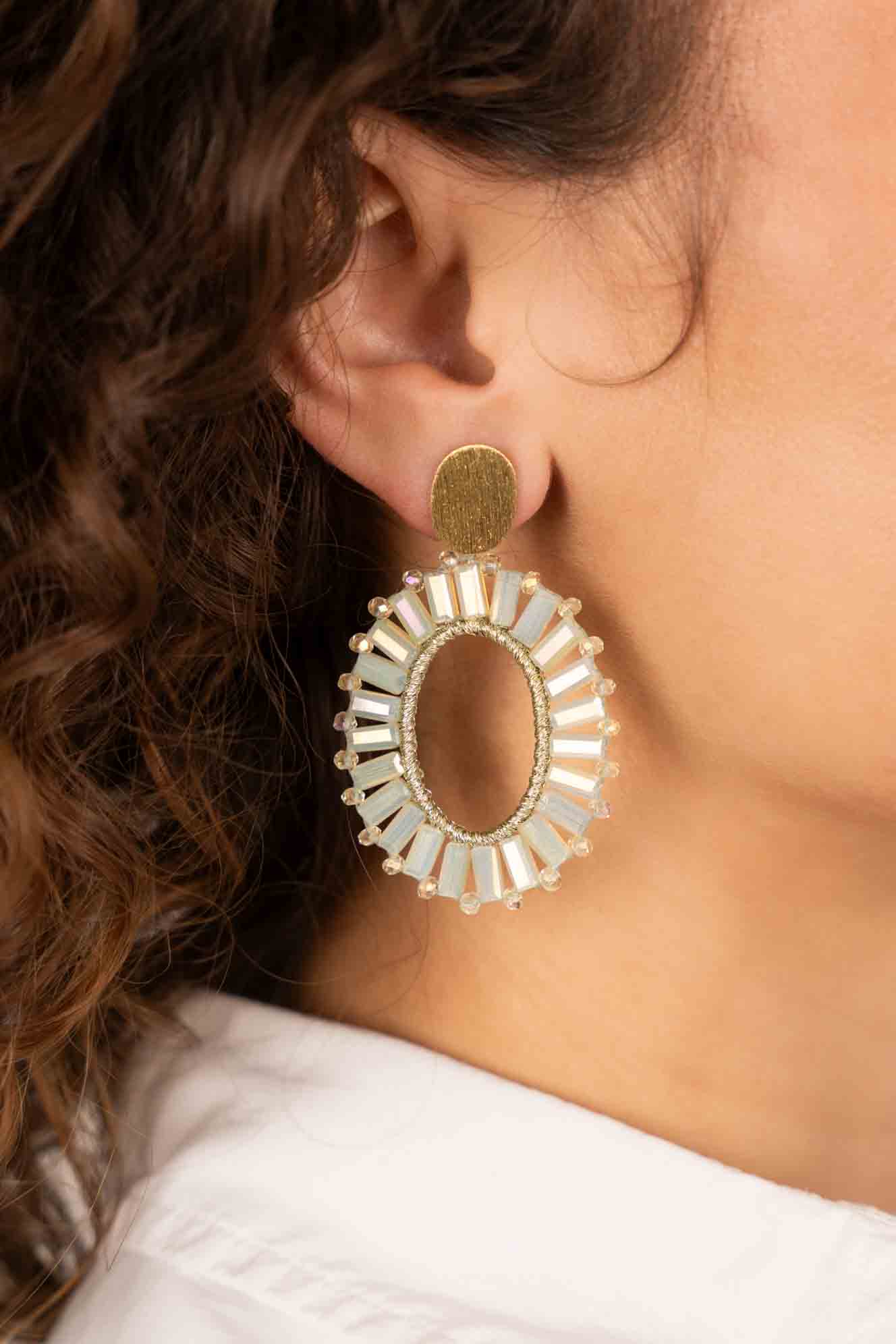 Licht Mint Tonal Oorbellen Naomi Ovaal Flat Slott-theme.productDescriptionPage.SEO.byTheBrand