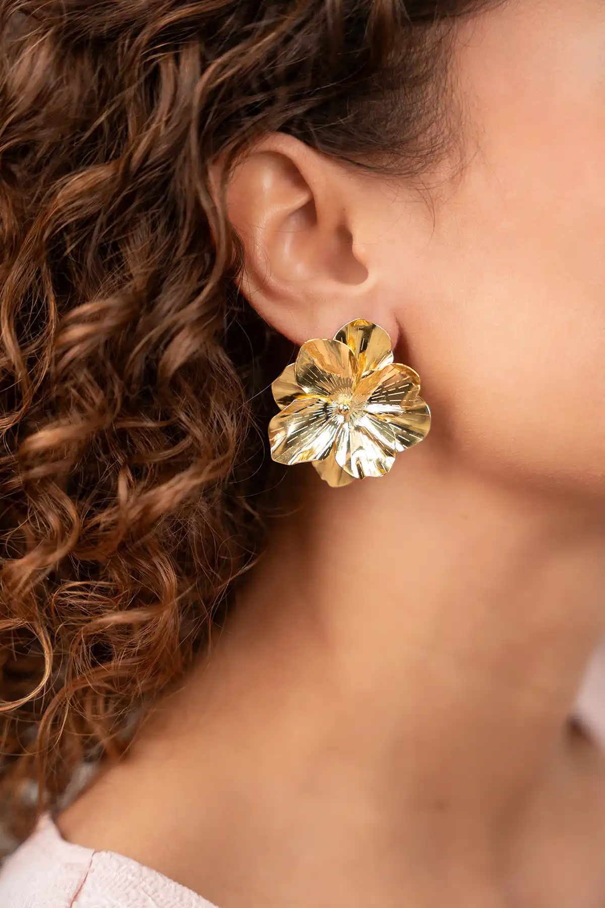 Gold Earrings Senna Flower M