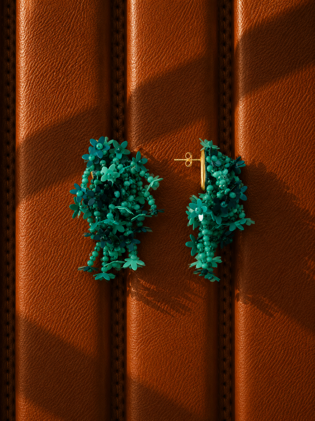 Turquoise Oorbellen Lilly Flower Strings M