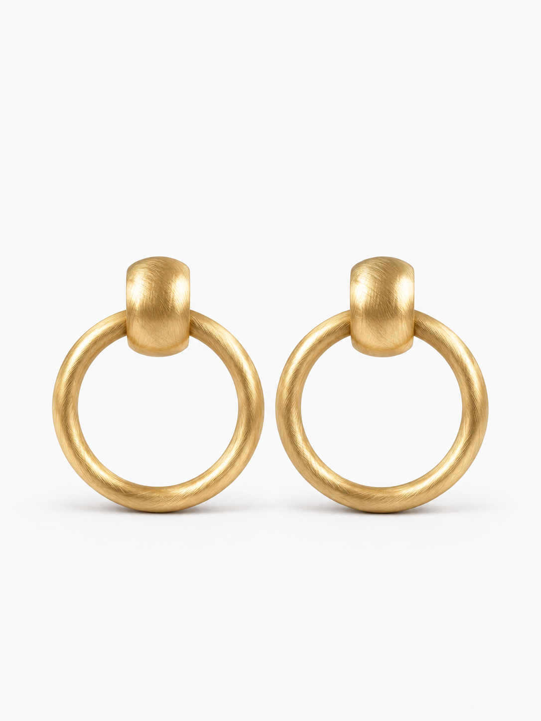 Brushed Gold Earrings CL Earring Hoop Creole Monique Brass
