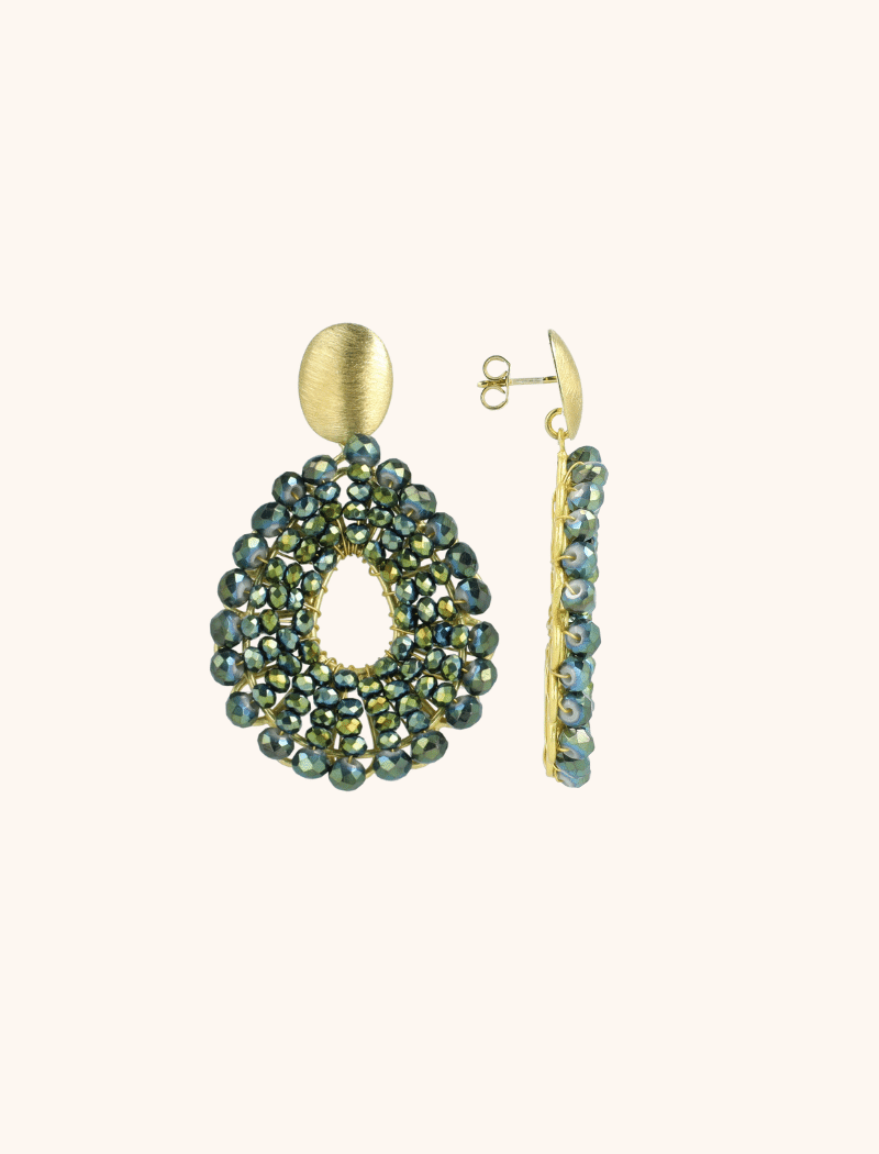 Metallic Groene Oorbellen Babs Open Drop Slott-theme.productDescriptionPage.SEO.byTheBrand