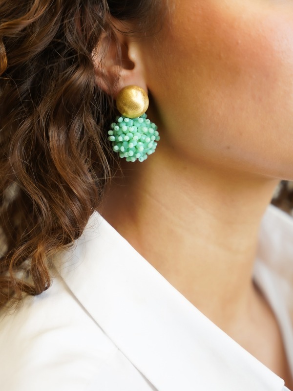 Licht Turquoise clip oorbellen Louise Glassberry Globe L Dubbel tonallott-theme.productDescriptionPage.SEO.byTheBrand