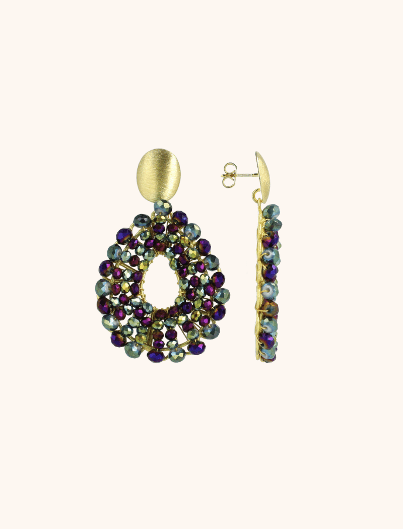 Metallic Groen Paarse Oorbellen Babs Open Drop Slott-theme.productDescriptionPage.SEO.byTheBrand