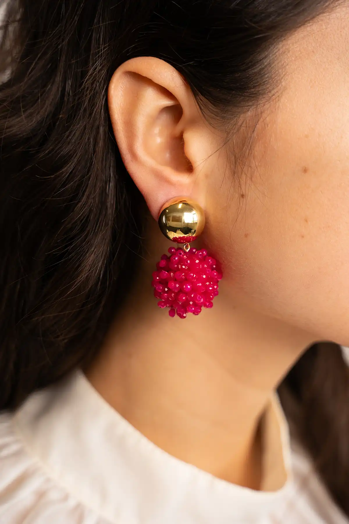 Fuchsia Earrings Clip Louise Glassberry Globe L Double Stones Tonallott-theme.productDescriptionPage.SEO.byTheBrand