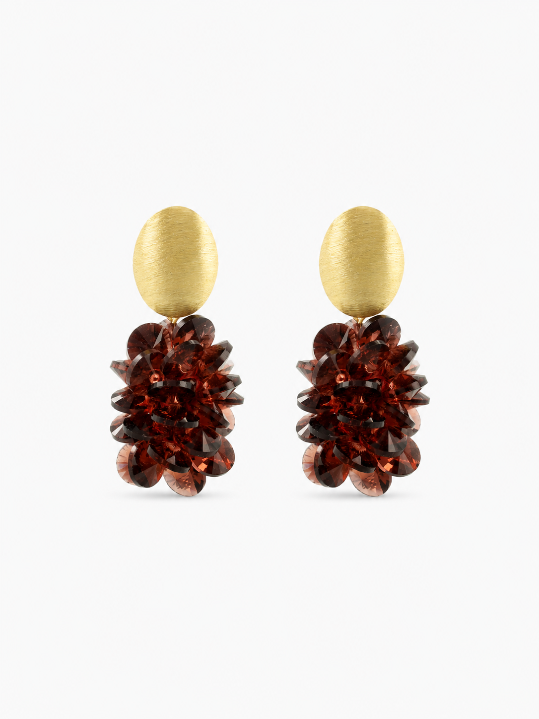 Bordeaux Thick Oval Crystal Sequins Sam M