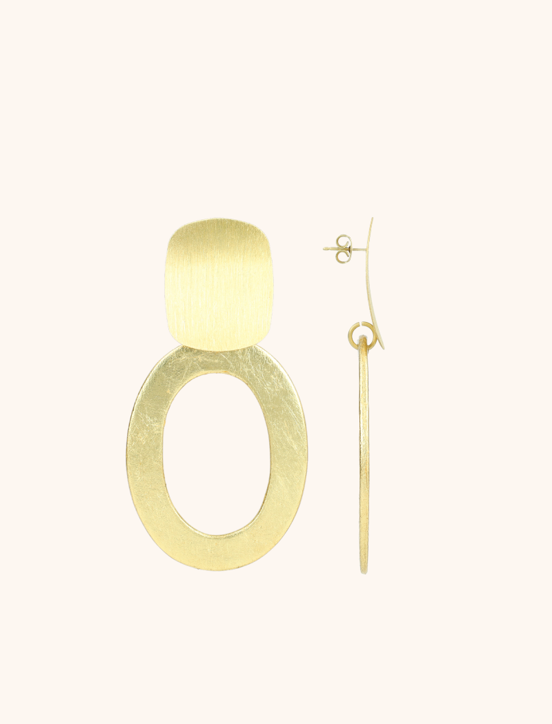 Goldene Ohrringe Maeve Offenes Oval L