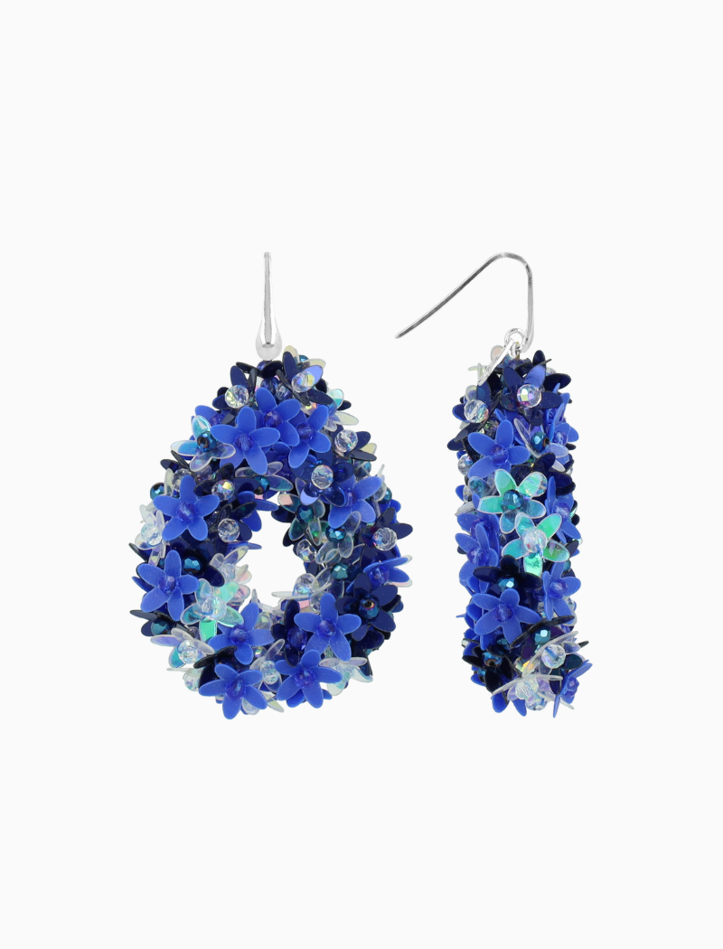 Blauwe Oorbellen Amal Flower Drop L