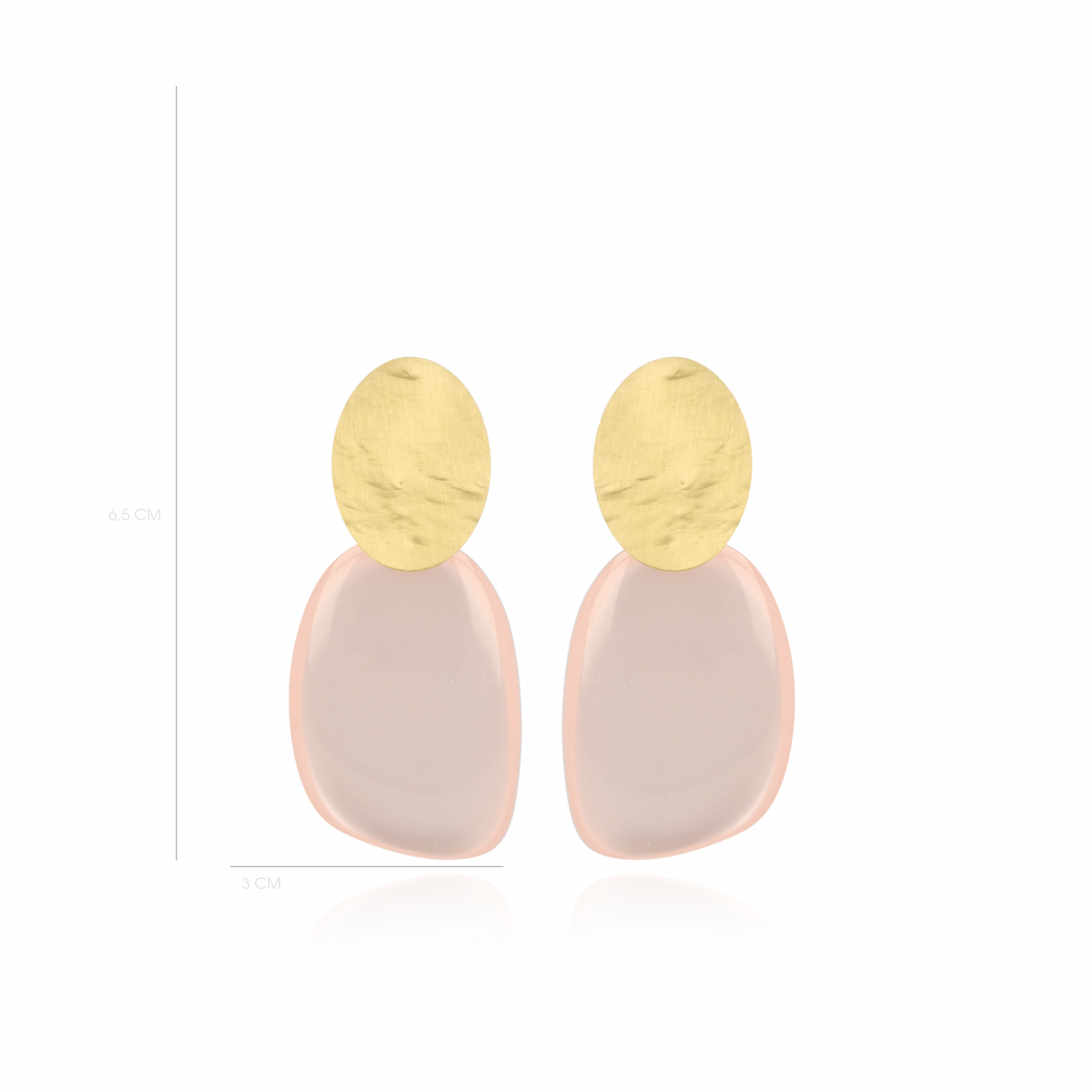 Milky pink oorbellen Sara Resin Asymmetric Oval L  lott-theme.productDescriptionPage.SEO.byTheBrand