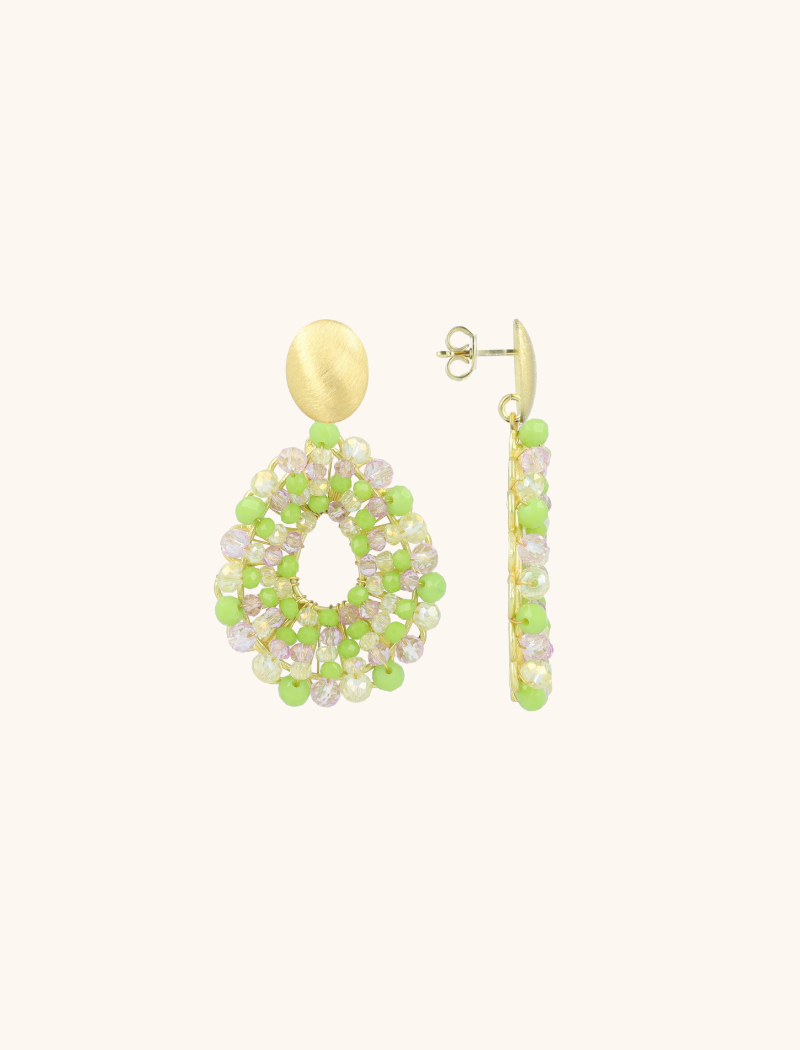Lime Mix Oorbellen Babs Open druppel S