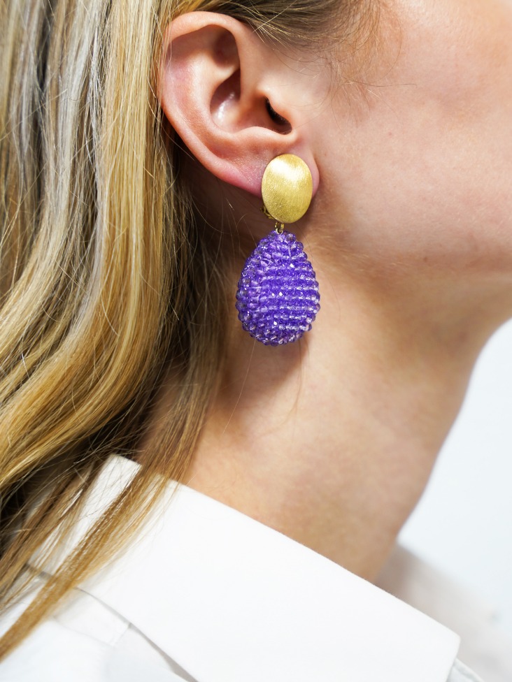 Light Purple Earrings Loulou Closed Drop S Clip