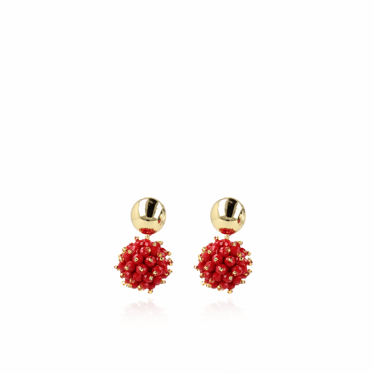 Red earrings jacky glassberry double stones globe s 