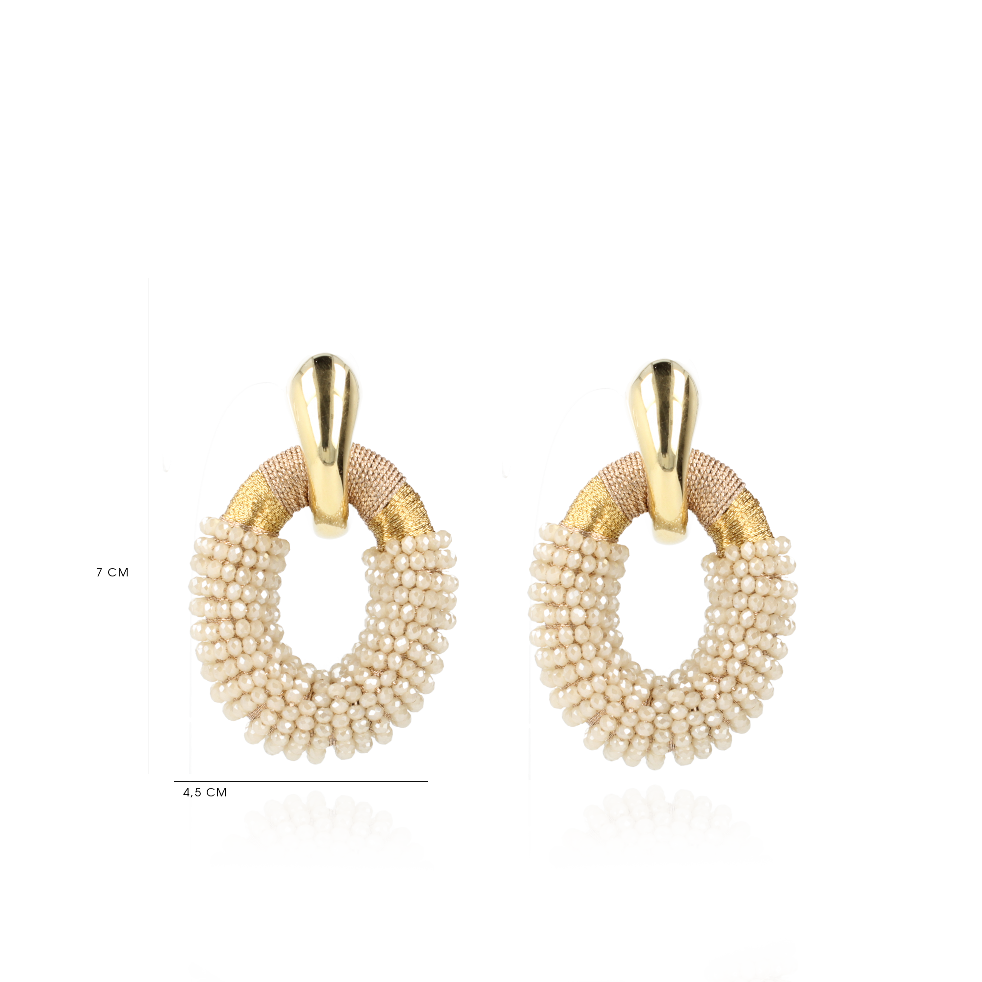 Beige Oorbellen Combi Oval L lott-theme.productDescriptionPage.SEO.byTheBrand
