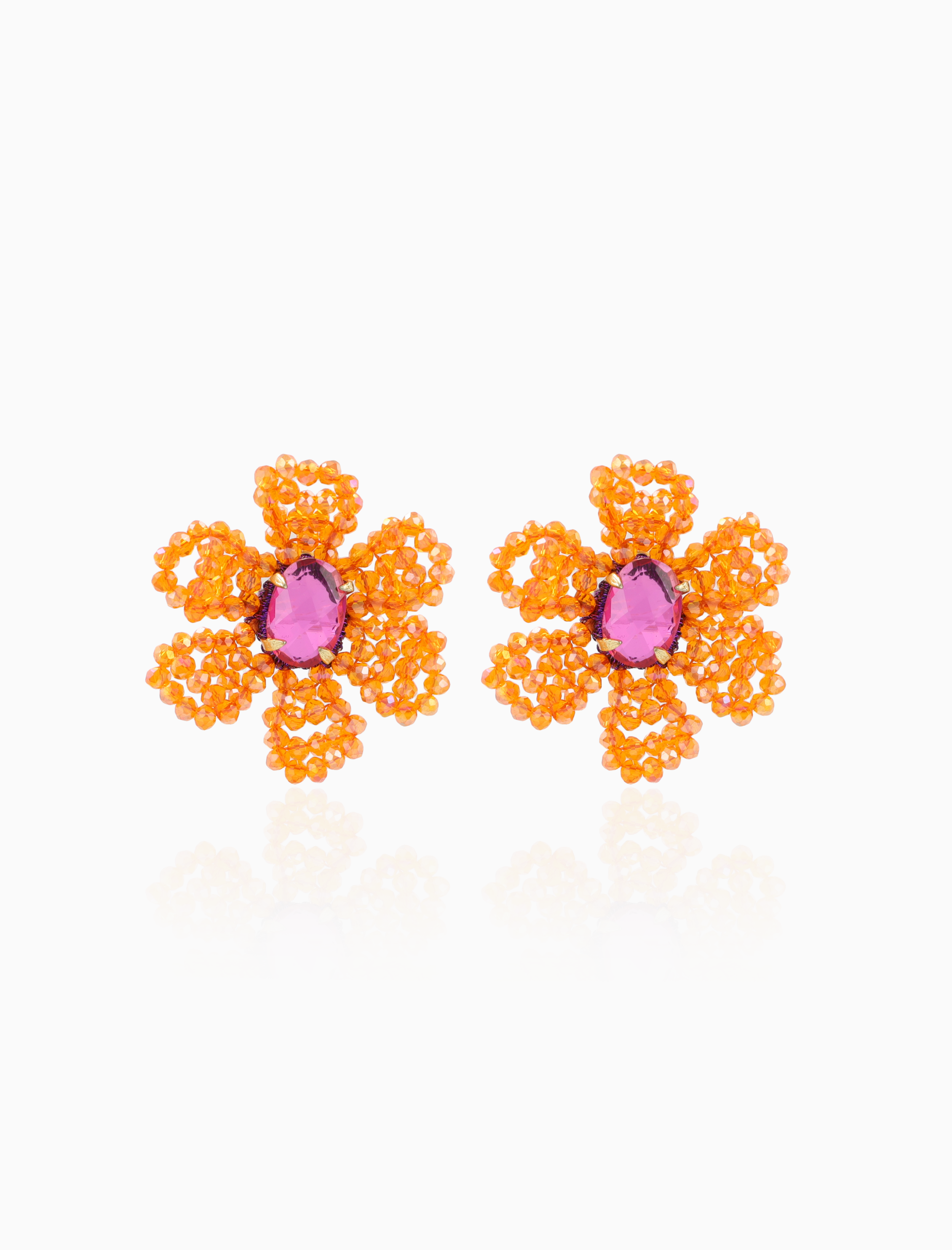 Oranje Oorbellen Madelief Blooming Flower S
