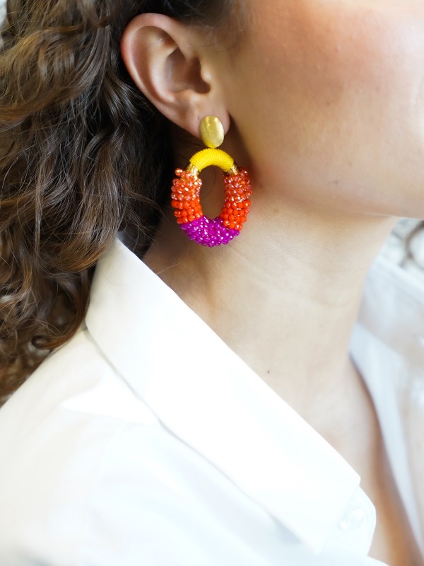 Fuchsia yellow Combi earrings Yara Glassberry Oval Mlott-theme.productDescriptionPage.SEO.byTheBrand
