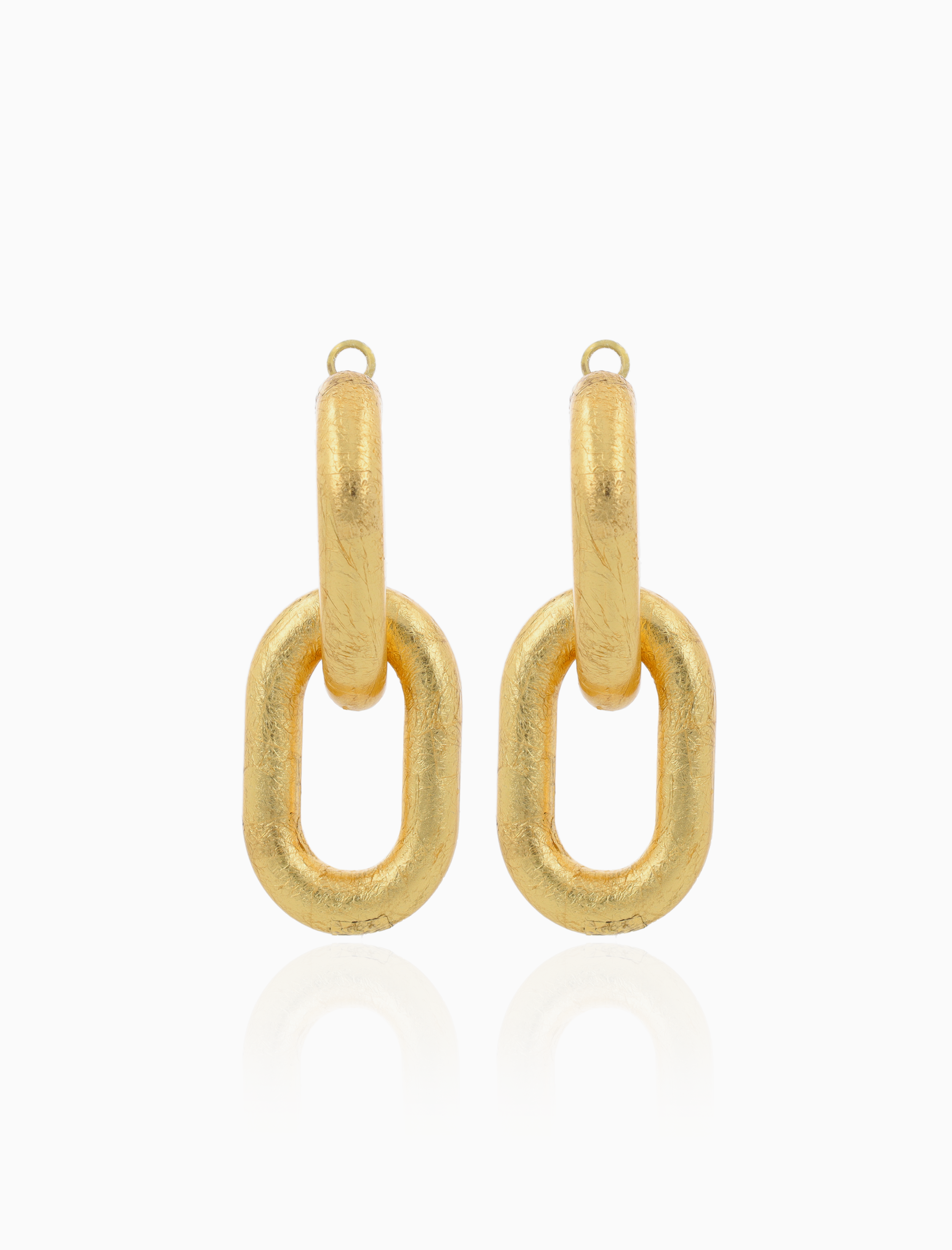 Gold Colored Earrings Clarissa Double Link Oval