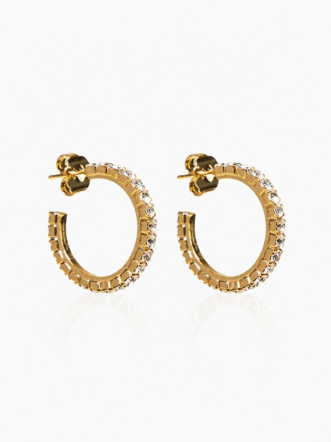 Gold Colored Earrings Creole Fine Stones S Noor