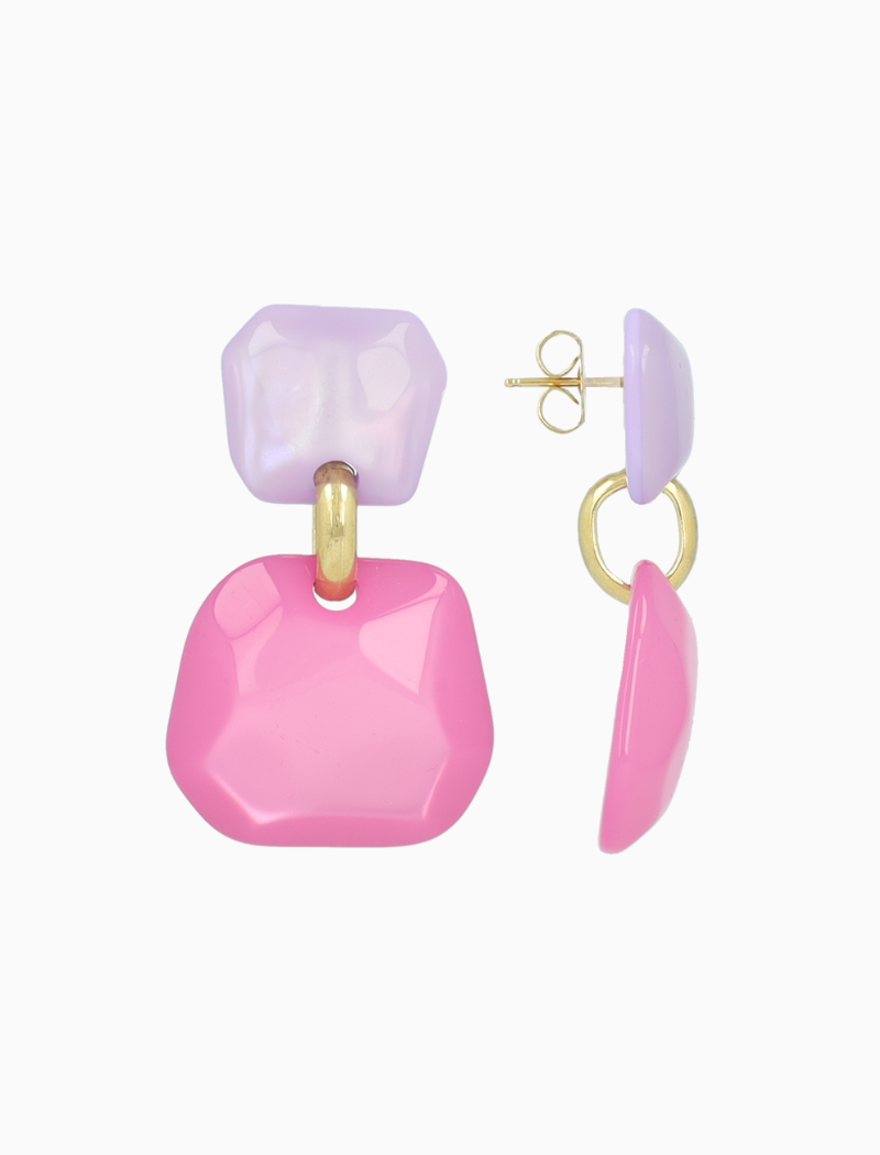 Paarse Oorbellen Lyra Statement Earring Double M