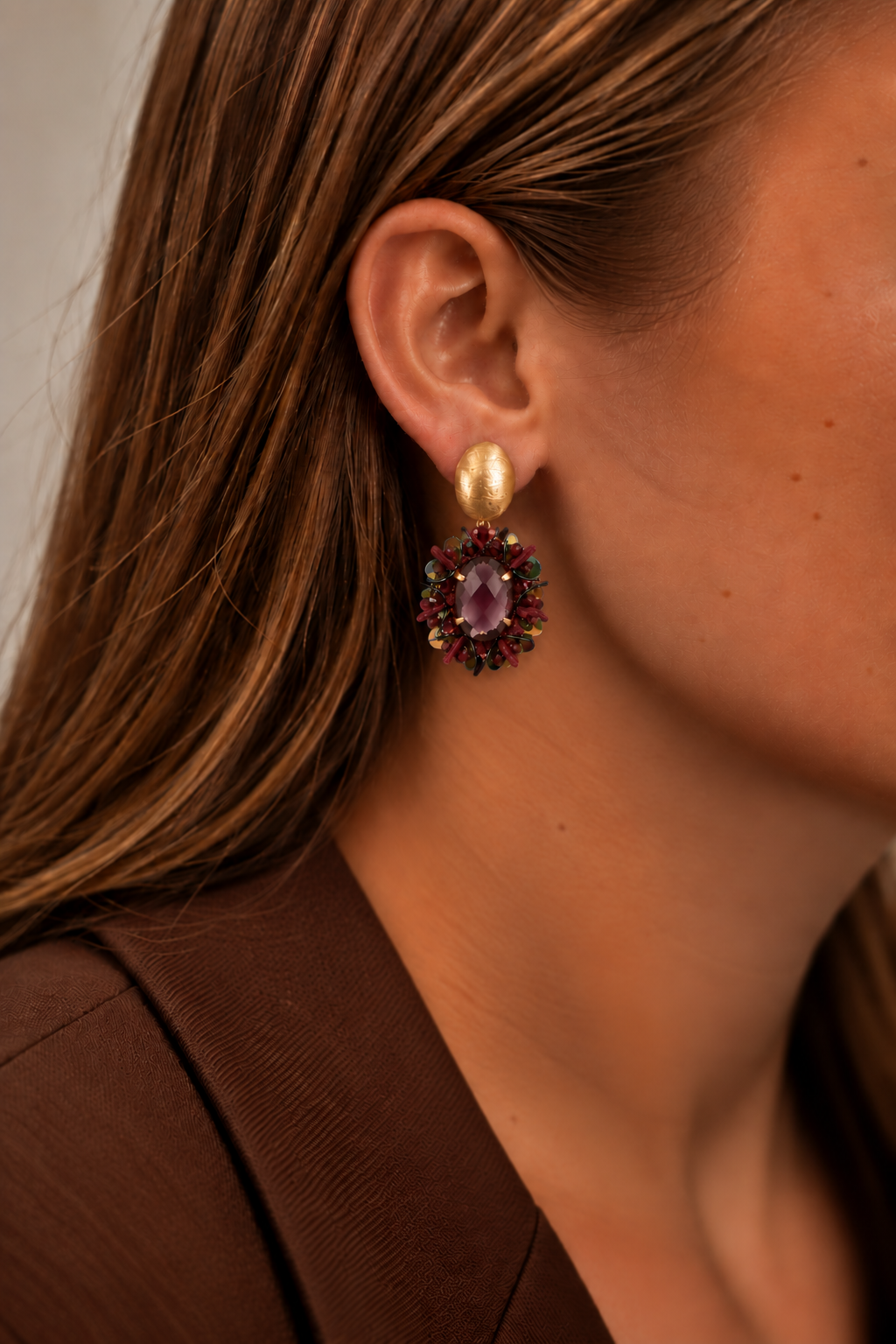 Bordeaux Oval with Sequins Filou XS